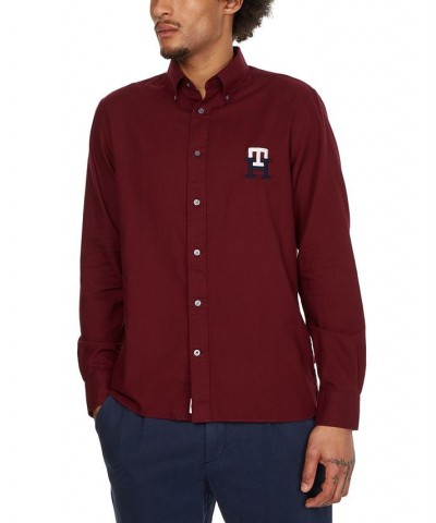 Men's Classic-Fit Embroidered Monogram Button-Down Shirt Red $24.16 Shirts