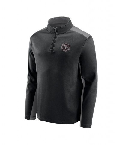 Men's Branded Black Inter Miami CF Primary Logo 1/4-Zip Fleece Jacket $32.20 Jackets