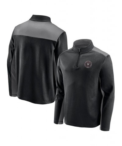 Men's Branded Black Inter Miami CF Primary Logo 1/4-Zip Fleece Jacket $32.20 Jackets