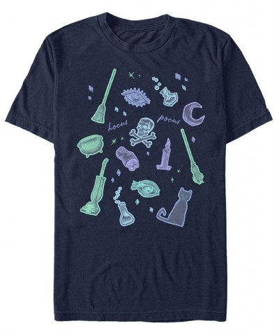 Men's Hocus Pocus Spooky Jumble Short Sleeve T-shirt Blue $20.64 T-Shirts