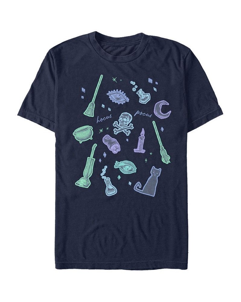 Men's Hocus Pocus Spooky Jumble Short Sleeve T-shirt Blue $20.64 T-Shirts