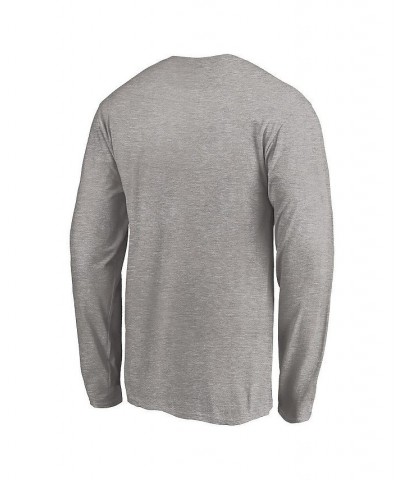 Men's Branded Heathered Gray Seattle Kraken Secondary Logo Long Sleeve T-shirt $18.35 T-Shirts