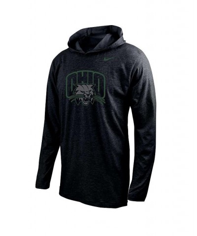 Men's Black Ohio Bobcats Color Pop Performance Hoodie Long Sleeve T-shirt $27.28 T-Shirts