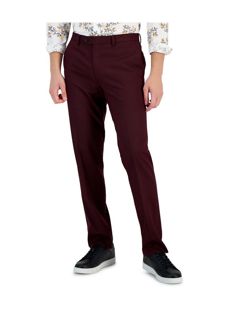 Men's Slim-Fit Burgundy Solid Vested Suit Separates Red $43.19 Suits