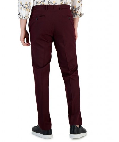 Men's Slim-Fit Burgundy Solid Vested Suit Separates Red $43.19 Suits