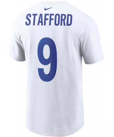 Men's Matthew Stafford White Los Angeles Rams Name and Number T-shirt $28.49 T-Shirts