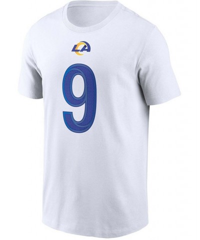 Men's Matthew Stafford White Los Angeles Rams Name and Number T-shirt $28.49 T-Shirts