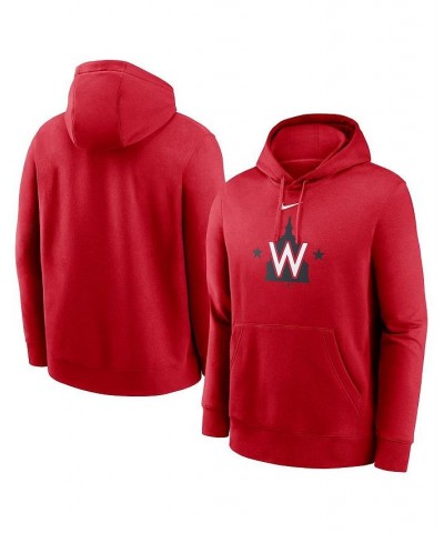 Men's Red Washington Nationals Alternate Logo Club Pullover Hoodie $46.74 Sweatshirt