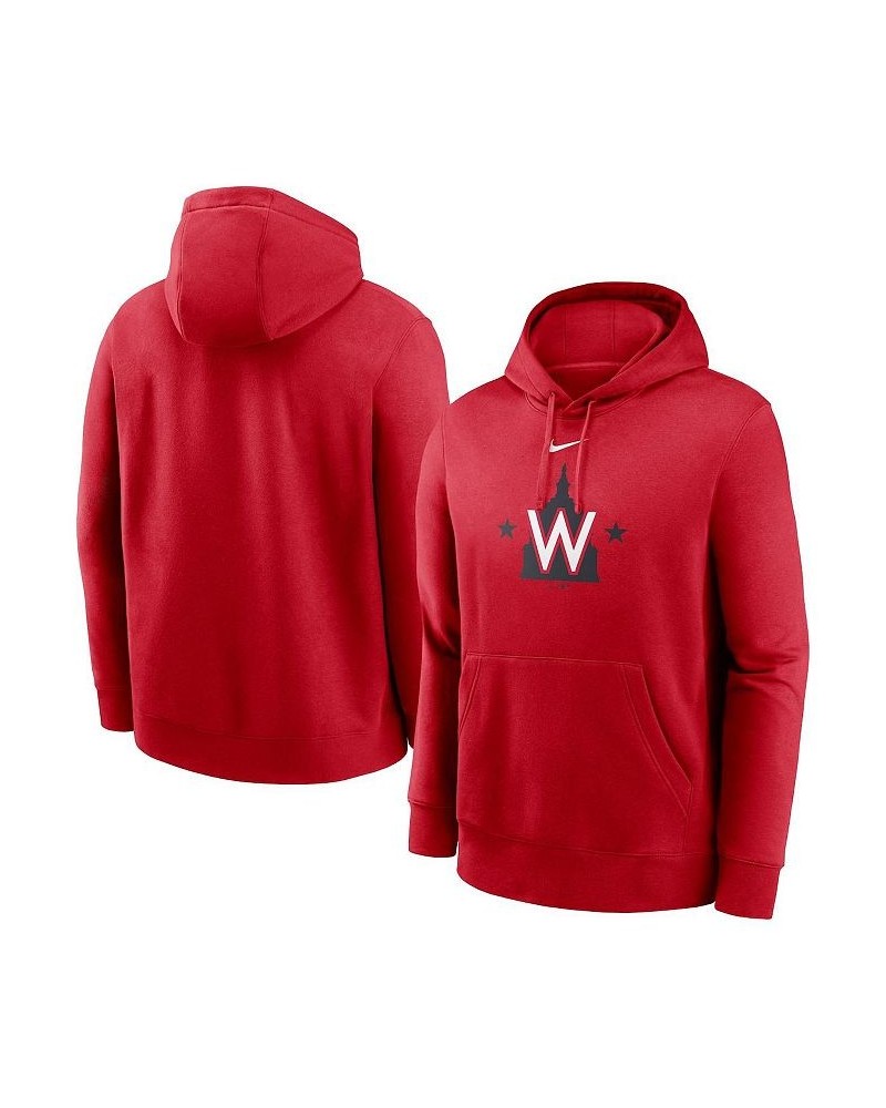 Men's Red Washington Nationals Alternate Logo Club Pullover Hoodie $46.74 Sweatshirt