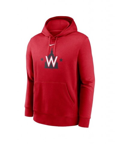 Men's Red Washington Nationals Alternate Logo Club Pullover Hoodie $46.74 Sweatshirt