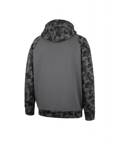 Men's Charcoal ECU Pirates OHT Military-Inspired Appreciation Camo Stack Raglan Pullover Hoodie $35.09 Sweatshirt