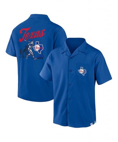 Men's Branded Royal Texas Rangers Proven Winner Camp Button-Up Shirt $32.47 Shirts