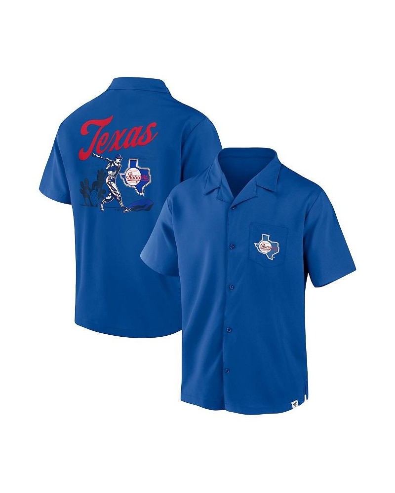 Men's Branded Royal Texas Rangers Proven Winner Camp Button-Up Shirt $32.47 Shirts