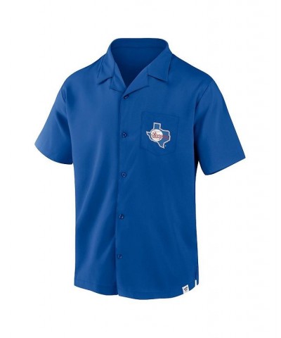 Men's Branded Royal Texas Rangers Proven Winner Camp Button-Up Shirt $32.47 Shirts