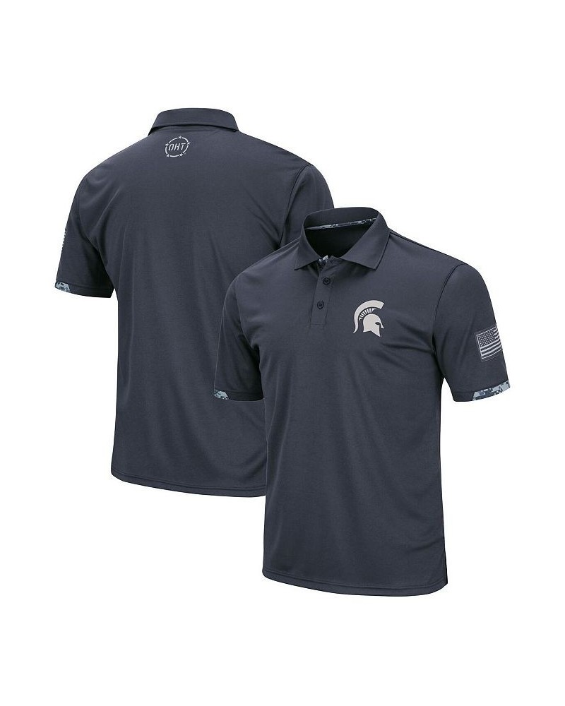 Men's Big and Tall Charcoal Michigan State Spartans OHT Military-Inspired Appreciation Digital Camo Polo Shirt $28.60 Polo Sh...