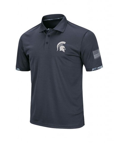 Men's Big and Tall Charcoal Michigan State Spartans OHT Military-Inspired Appreciation Digital Camo Polo Shirt $28.60 Polo Sh...