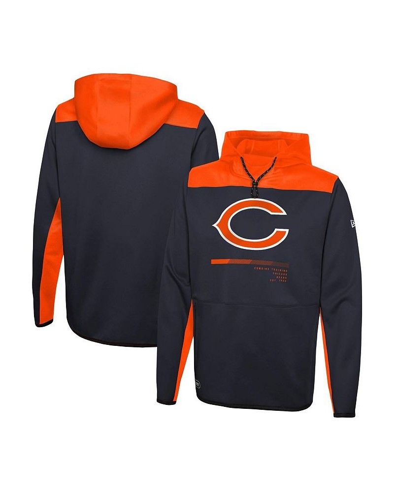 Men's Navy Chicago Bears Combine Authentic Hard Hitter Pullover Hoodie $23.10 Sweatshirt