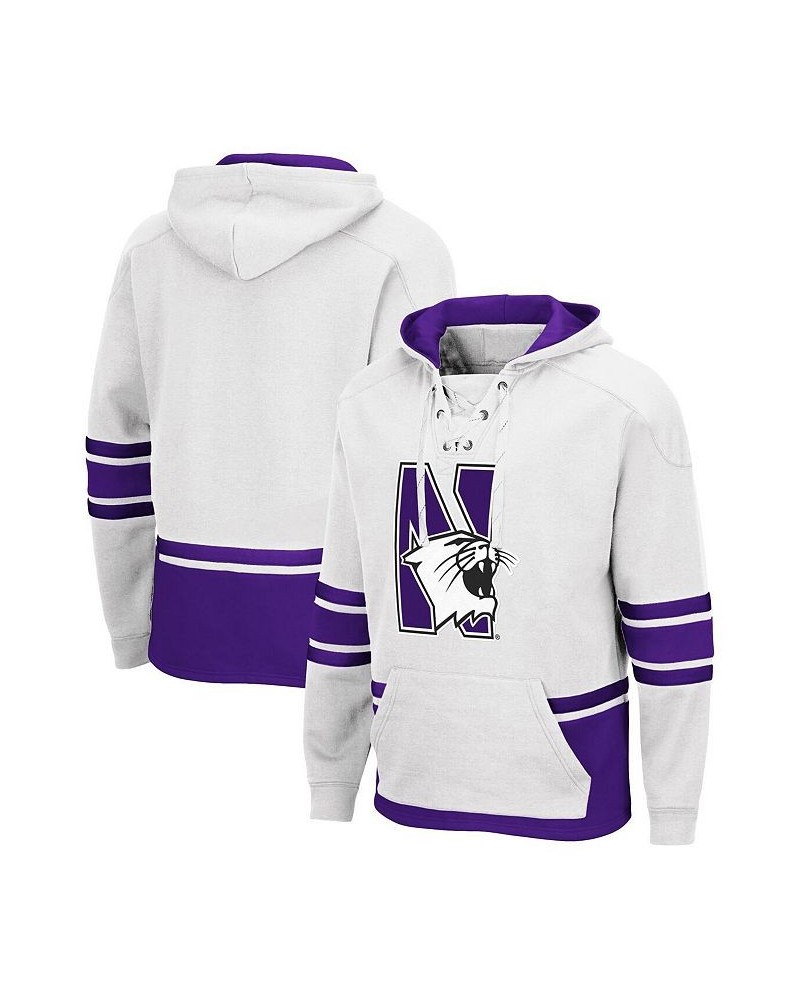 Men's White Northwestern Wildcats Lace Up 3.0 Pullover Hoodie $33.75 Sweatshirt