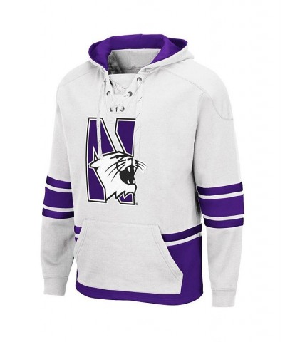 Men's White Northwestern Wildcats Lace Up 3.0 Pullover Hoodie $33.75 Sweatshirt