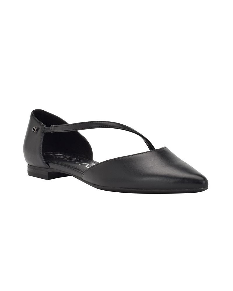 Women's Sannie Pointy Toe Dress Flats Black $23.47 Shoes