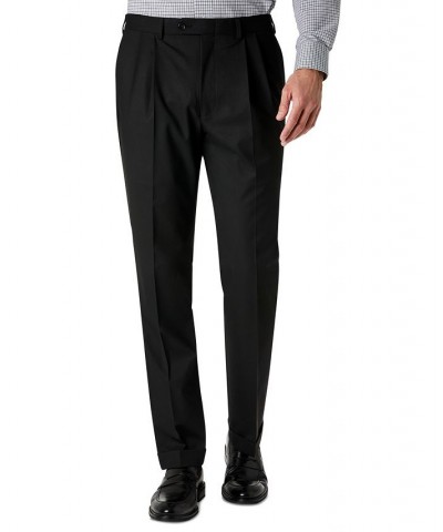 Men's Classic-Fit Solid Pleated Dress Pants Black $23.10 Pants