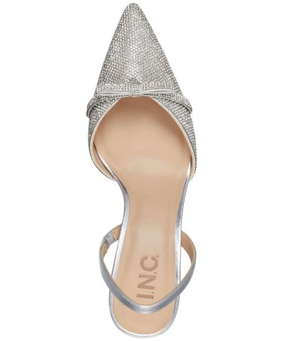 Women's Gelsey Slingback Kitten-Heel Pumps Gray $52.56 Shoes