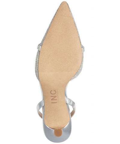 Women's Gelsey Slingback Kitten-Heel Pumps Gray $52.56 Shoes