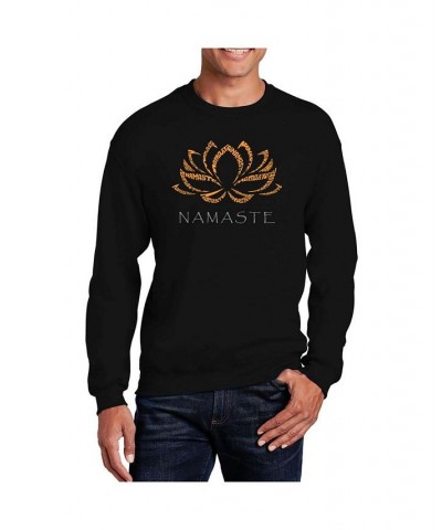 Men's Word Art Namaste Crewneck Sweatshirt Black $25.49 Sweatshirt