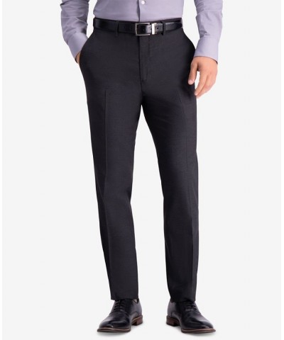 Men's Slim-Fit Stretch Premium Textured Weave Dress Pants Gray $24.95 Pants