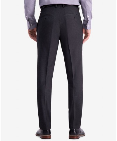 Men's Slim-Fit Stretch Premium Textured Weave Dress Pants Gray $24.95 Pants