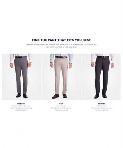 Men's Slim-Fit Stretch Premium Textured Weave Dress Pants Gray $24.95 Pants