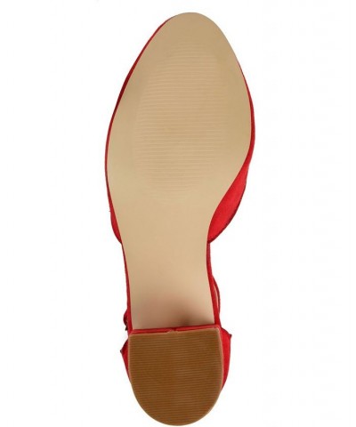 Women's Edna Ankle Strap Heels Red $50.99 Shoes