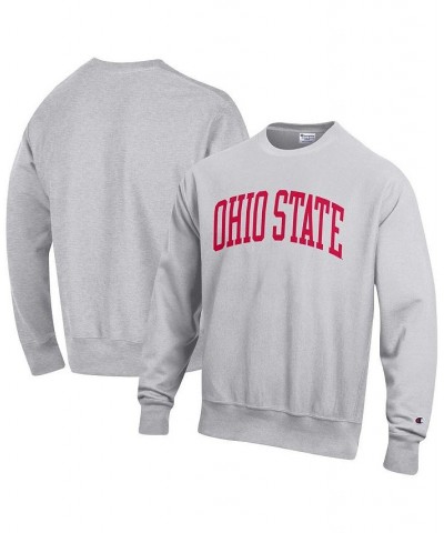 Men's Heathered Gray Ohio State Buckeyes Arch Reverse Weave Pullover Sweatshirt $37.40 Sweatshirt