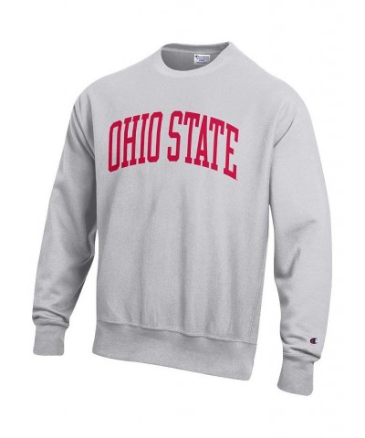 Men's Heathered Gray Ohio State Buckeyes Arch Reverse Weave Pullover Sweatshirt $37.40 Sweatshirt