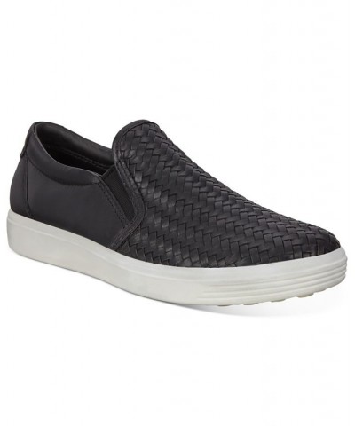 Women's Soft 7 Woven Slip-On Sneakers Black $75.60 Shoes