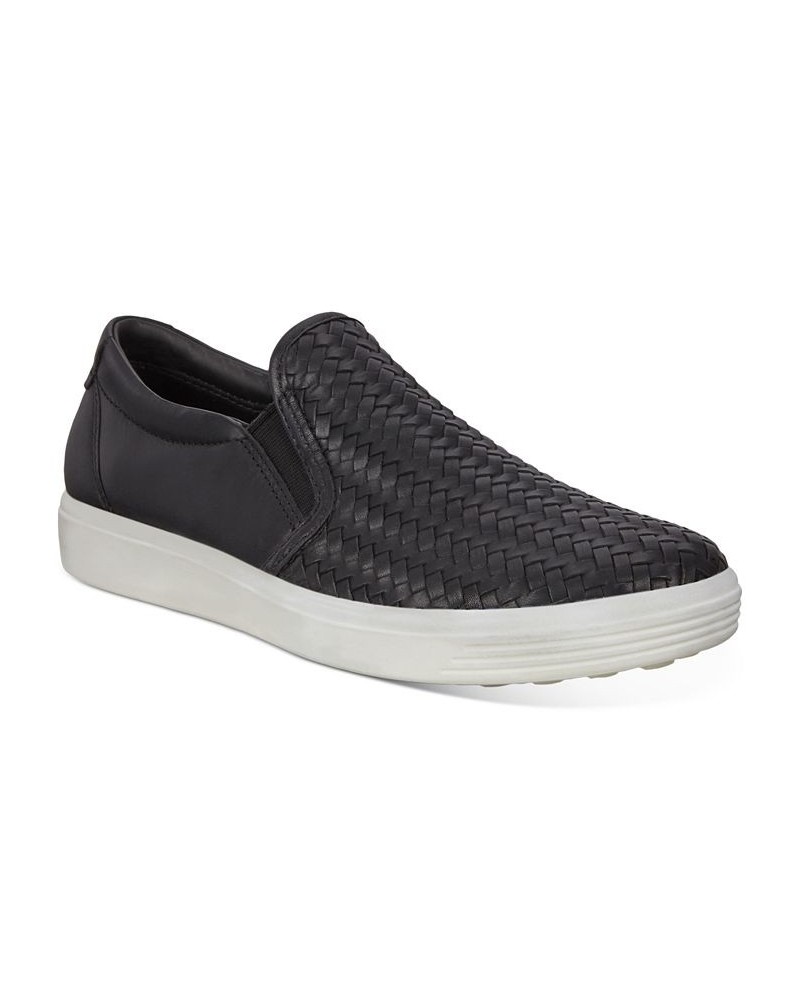 Women's Soft 7 Woven Slip-On Sneakers Black $75.60 Shoes