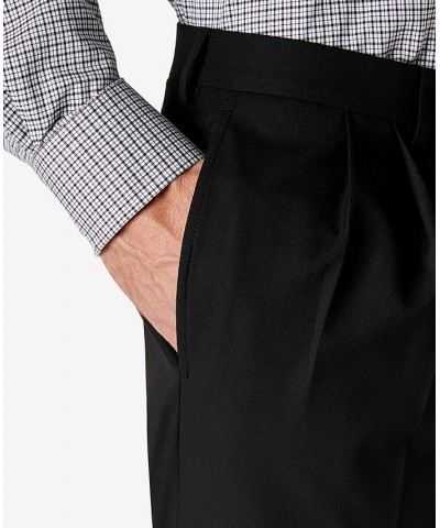 Men's Classic-Fit Solid Pleated Dress Pants Black $23.10 Pants