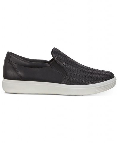 Women's Soft 7 Woven Slip-On Sneakers Black $75.60 Shoes