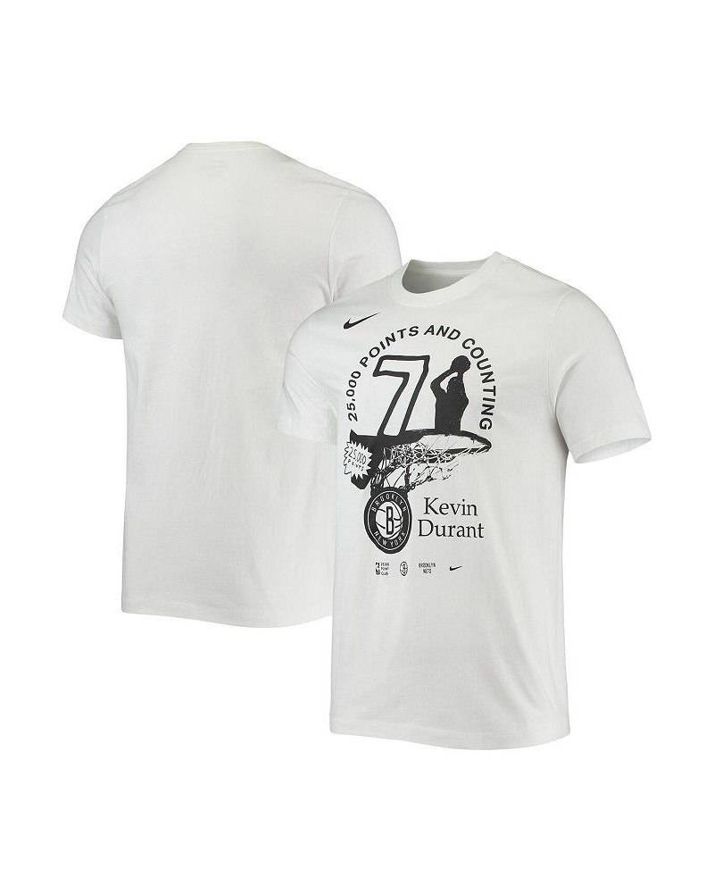 Men's Kevin Durant White Brooklyn Nets 25K Points T-shirt $18.90 T-Shirts