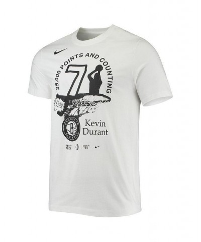 Men's Kevin Durant White Brooklyn Nets 25K Points T-shirt $18.90 T-Shirts