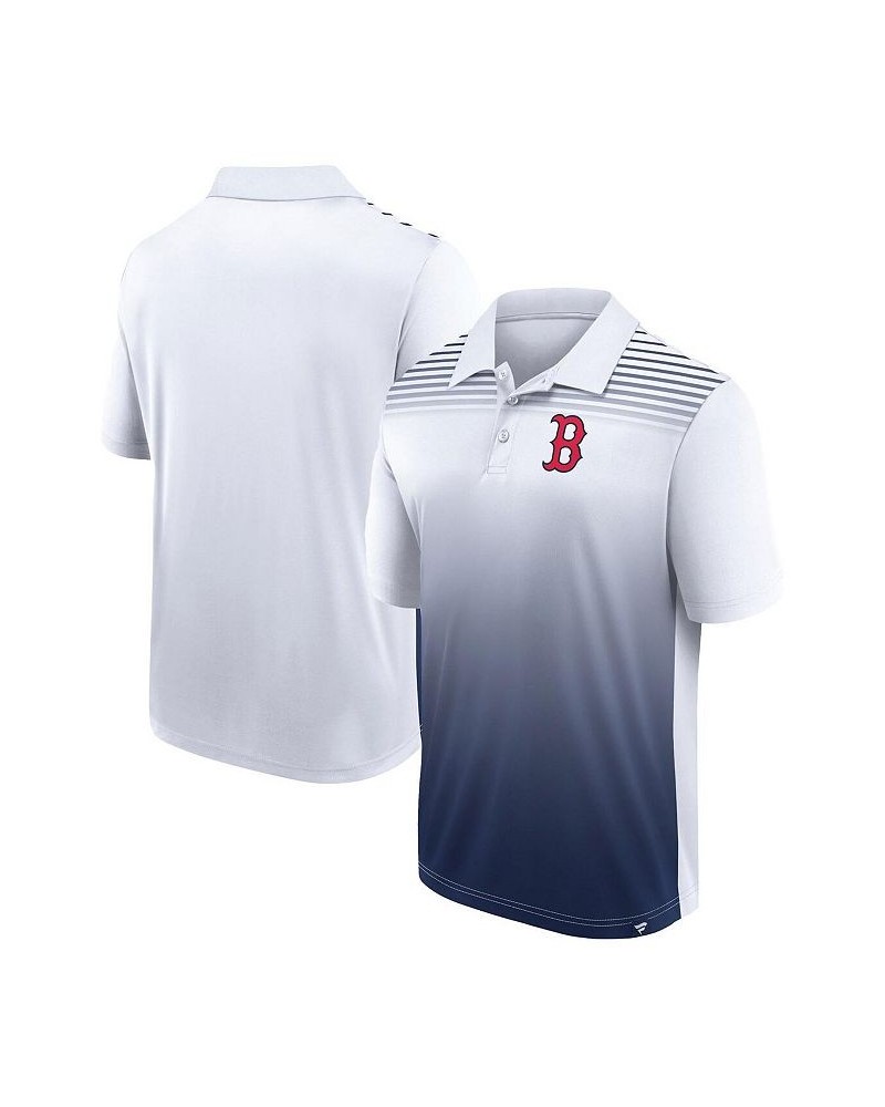 Men's White, Navy Boston Red Sox Big and Tall Sublimated Polo Shirt $30.00 Polo Shirts