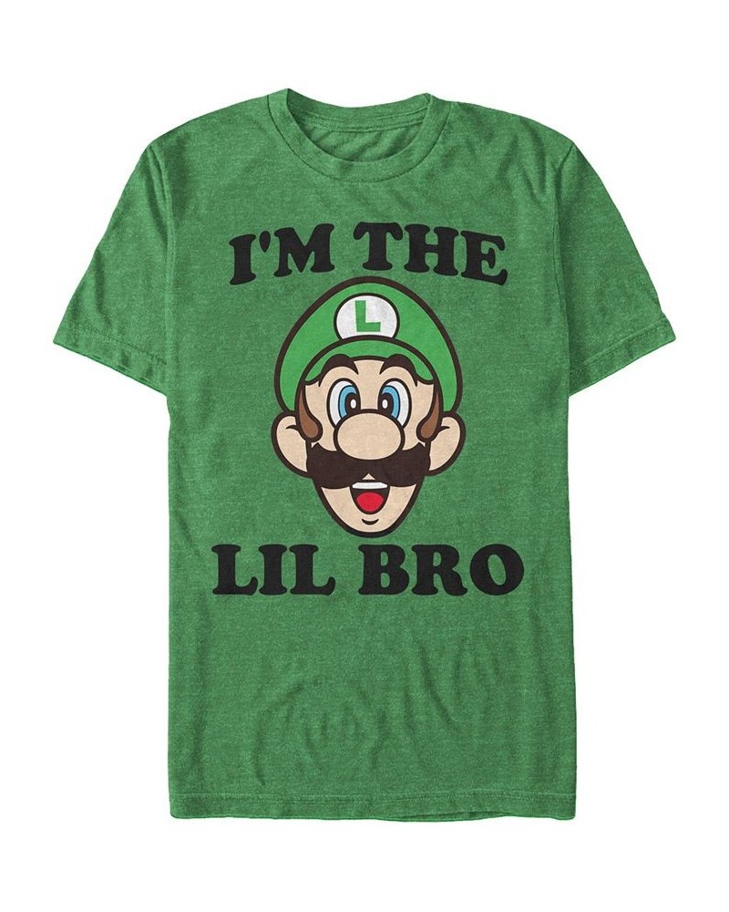 Nintendo Men's Super Mario Lil Bro Short Sleeve T-Shirt Green $20.64 T-Shirts