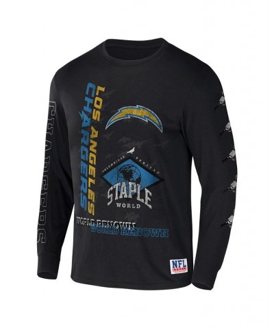 Men's NFL X Staple Black Los Angeles Chargers World Renowned Long Sleeve T-shirt $25.79 T-Shirts