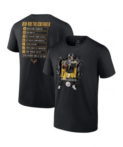 Men's Branded Ben Roethlisberger Black Pittsburgh Steelers Career Stats T-shirt $19.03 T-Shirts