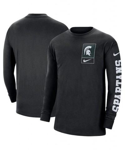 Men's Black Michigan State Spartans Seasonal Max90 2-Hit Long Sleeve T-shirt $24.00 T-Shirts