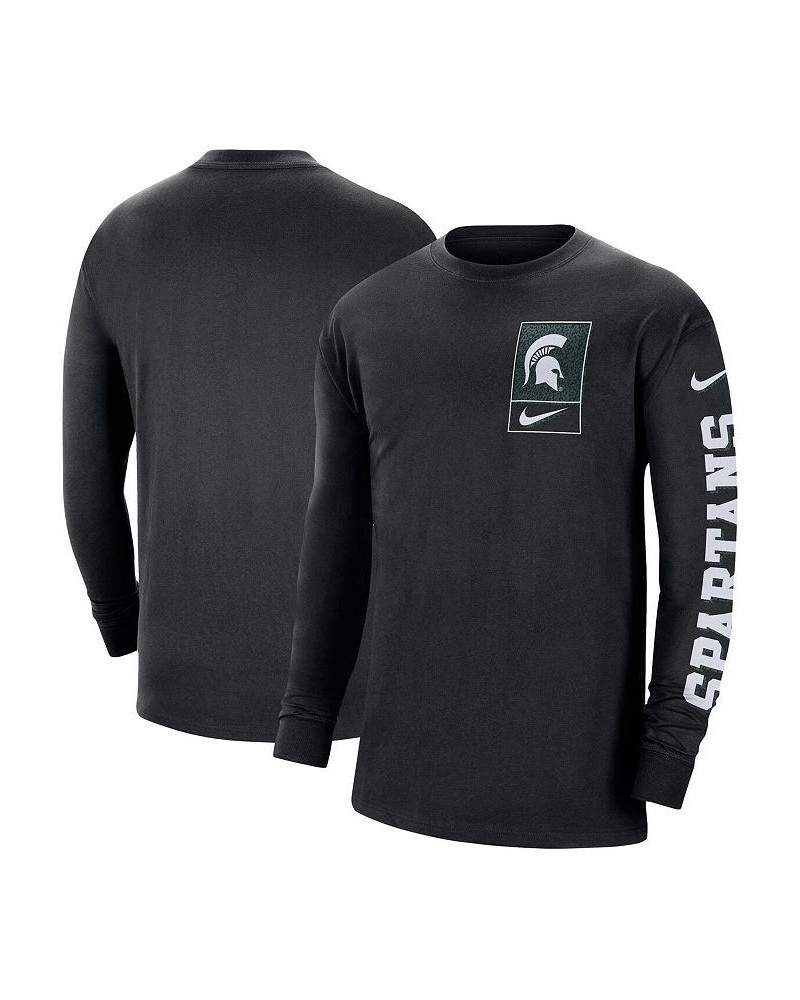 Men's Black Michigan State Spartans Seasonal Max90 2-Hit Long Sleeve T-shirt $24.00 T-Shirts