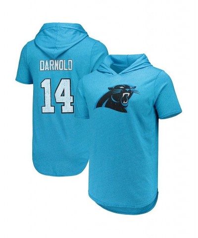 Men's Sam Darnold Blue Carolina Panthers Player Name and Number Tri-Blend Hoodie T-shirt $31.85 T-Shirts