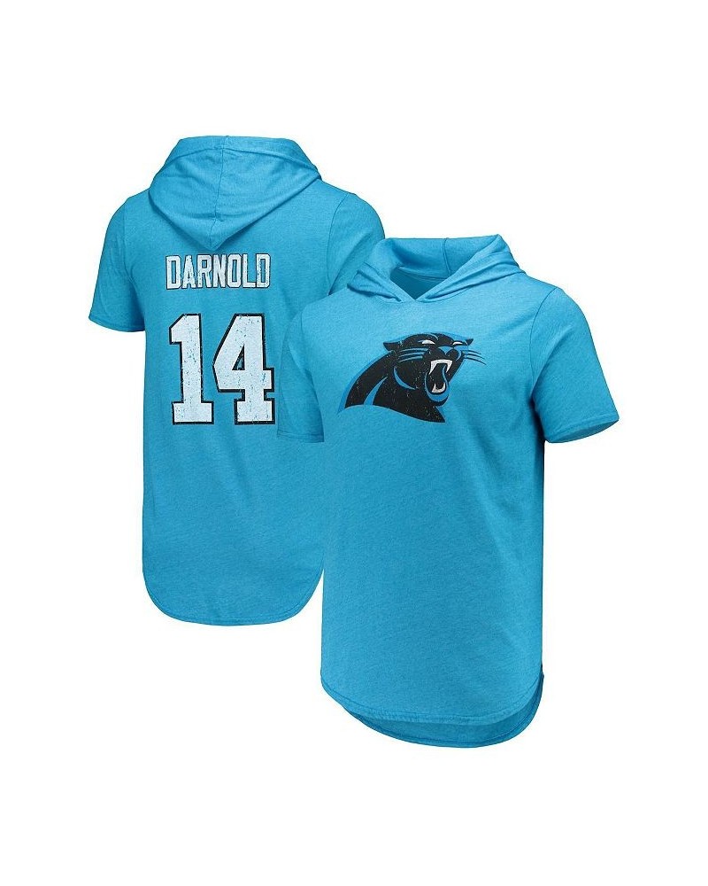 Men's Sam Darnold Blue Carolina Panthers Player Name and Number Tri-Blend Hoodie T-shirt $31.85 T-Shirts