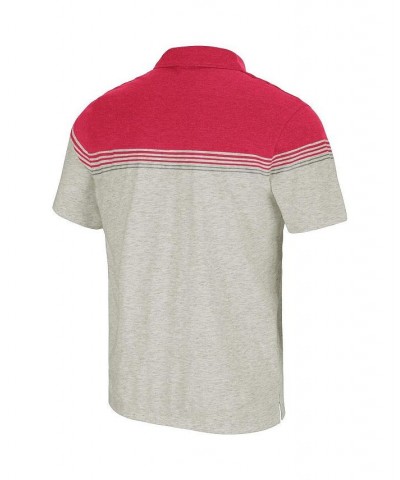 Men's Oatmeal, Crimson Washington State Cougars Hill Valley Polo Shirt $28.49 Polo Shirts