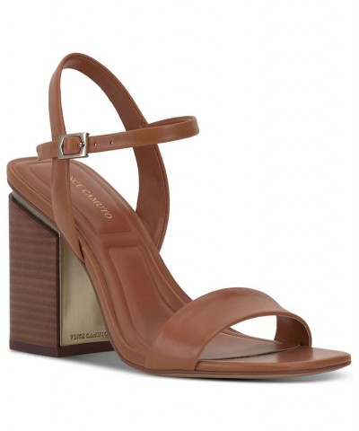 Herrica Ankle-Strap Slingback Two-Piece City Sandals Brown $54.00 Shoes